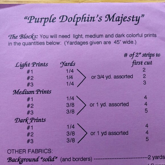 Vintage 90s Dolphin Quilt Sewing Pattern 60x66 - Picture 5 of 11